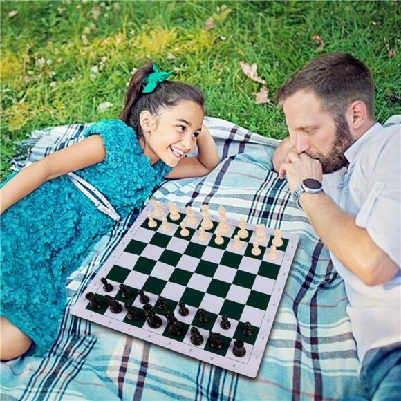 Portable Chess & Checkers Set, 2 in 1 Travel Board Games for Kids and Adults - Picture 4 of 7